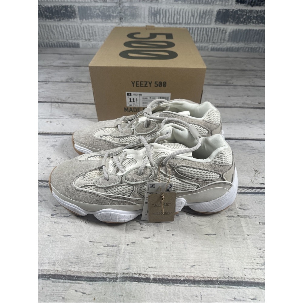 NIB Adidas Yeezy 500 Lace Up Mens Sneakers Size 11.5 - ID1600 Tan/White NWT